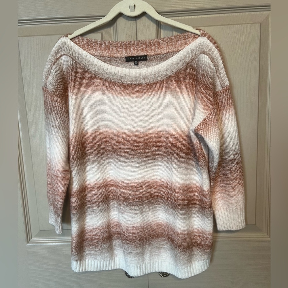 Cozy Sweater - Brown and Cream and Orange